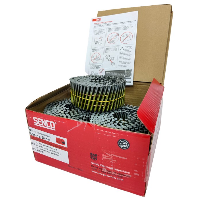 Барабанные гвозди SENCO 2.3х50 Ring HDG (Горячий цинк 2400 шт)