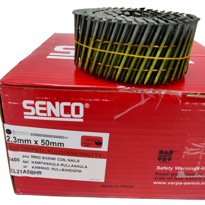 Барабанные гвозди SENCO 2.3х50 Ring HDG (Горячий цинк 2400 шт)