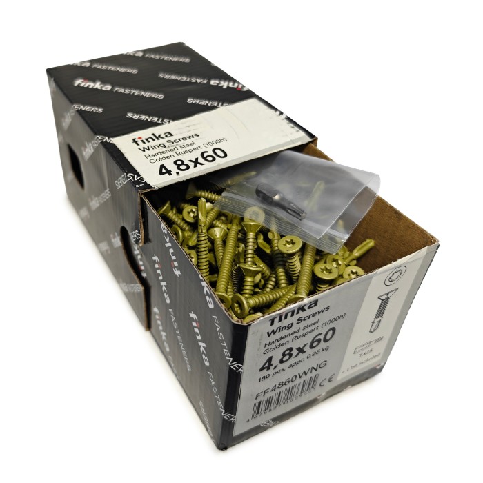Шурупы флюгельные Finka Wing Screws 4,8x60 TX25 (Golden Ruspert, 180шт)