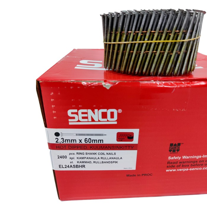 Барабанные гвозди SENCO 2.3х60 Ring HDG (Горячий цинк 2400 шт)