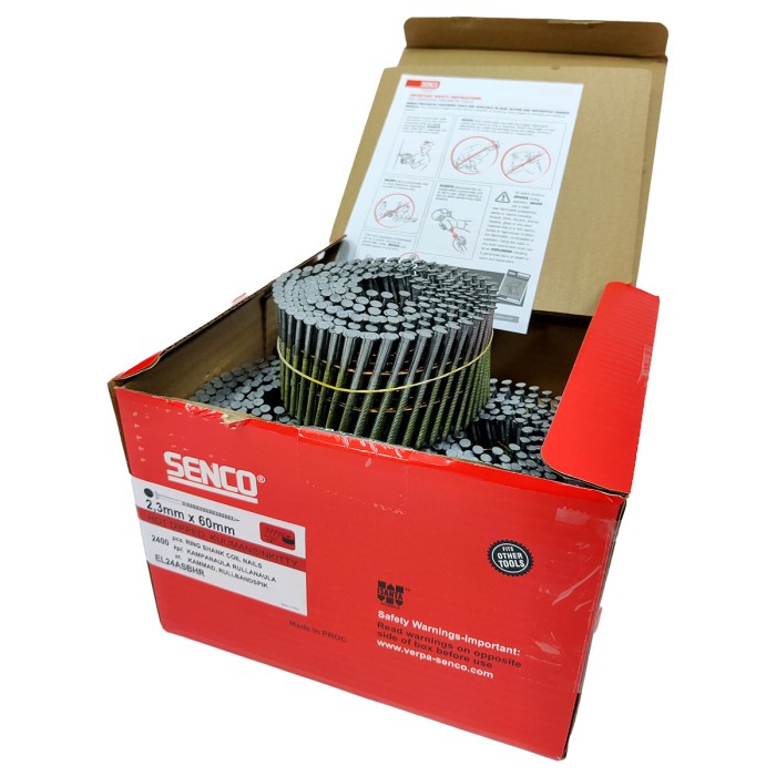 Барабанные гвозди SENCO 2.3х60 Ring HDG (Горячий цинк 2400 шт)