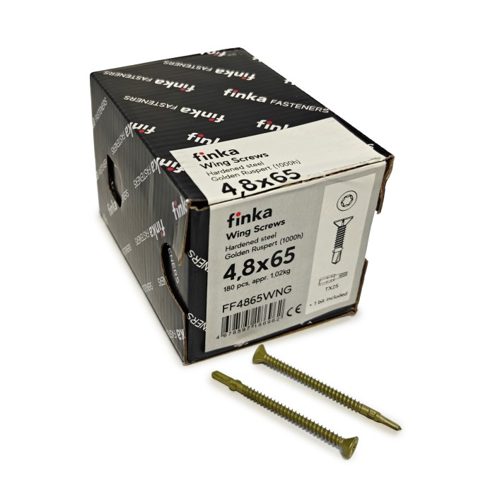 Шурупы флюгельные Finka Wing Screws 4,8x65 TX25 (Golden Ruspert, 180шт)