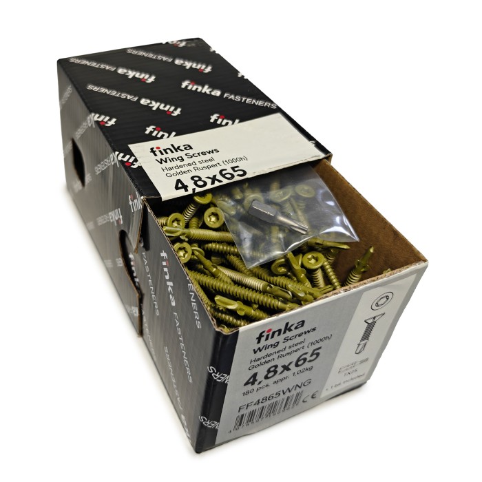 Шурупы флюгельные Finka Wing Screws 4,8x65 TX25 (Golden Ruspert, 180шт)