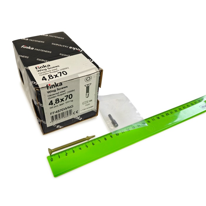 Шурупы флюгельные Finka Wing Screws 4,8x70 TX25 (Golden Ruspert, 150шт)
