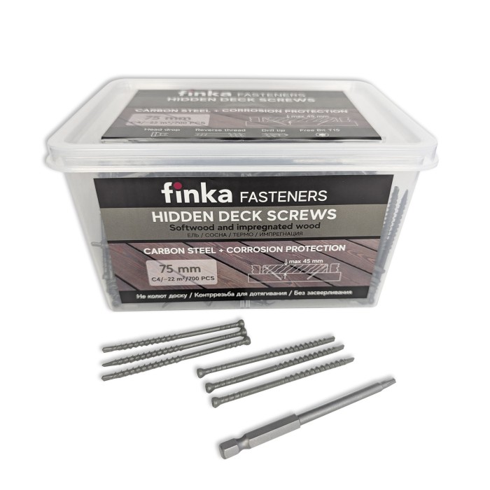 Саморезы Finka Hidden Deck Screws C4 75 mm (700 шт)