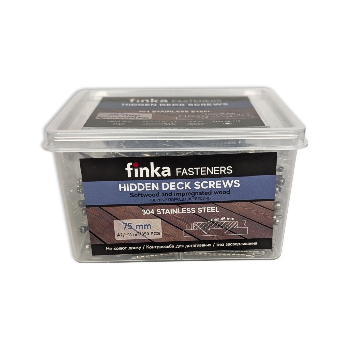 Саморезы Finka Hidden Deck Screws A2 75 mm (350 шт)