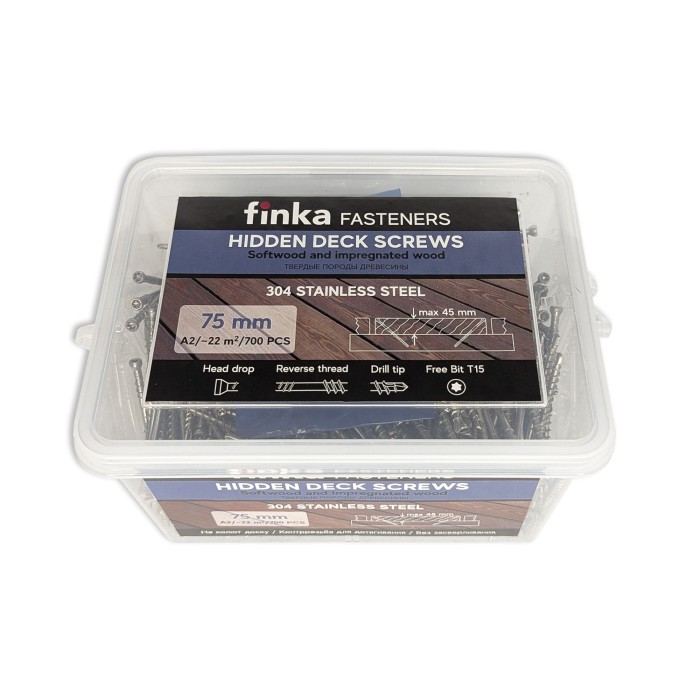 Саморезы Finka Hidden Deck Screws A2 75 mm (700 шт)